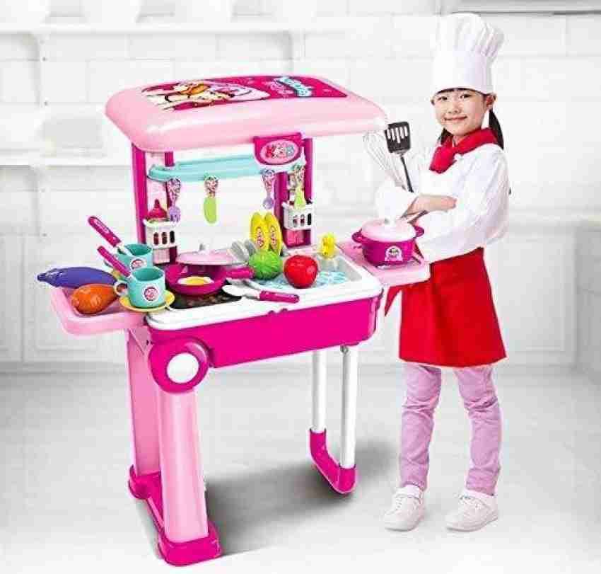 Buy Little Chef 2-in-1 Kitchen Play Set with Suitcase Trolley, Sound and  Lights Online India – MM TOY WORLD