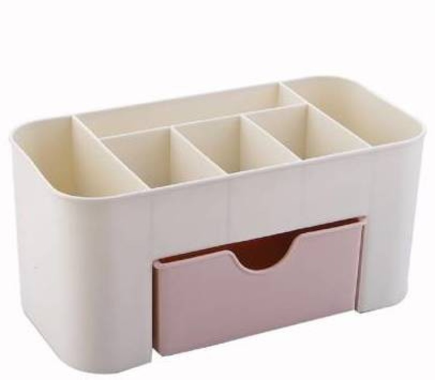 Klivory Plastic Cosmetic Storage Box With Small Drawer Multi