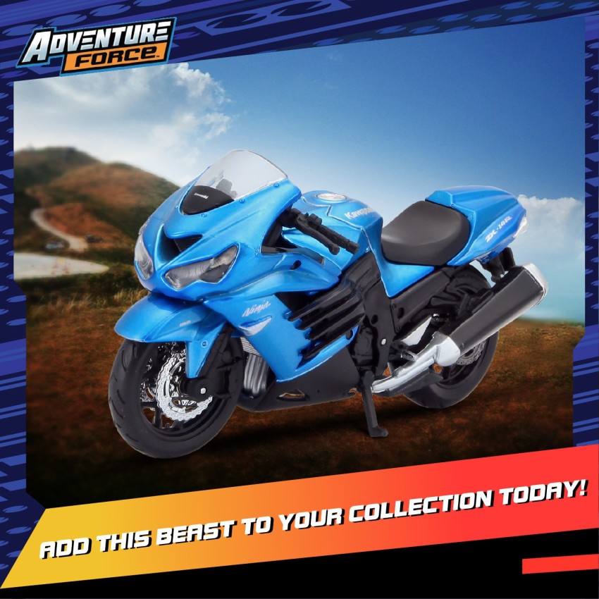 Adventure Force KAWASAKI NINJA ZX-14R Scale 1/18 Die cast, Replica