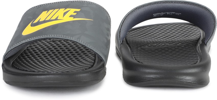 Grey nike benassi discount slides