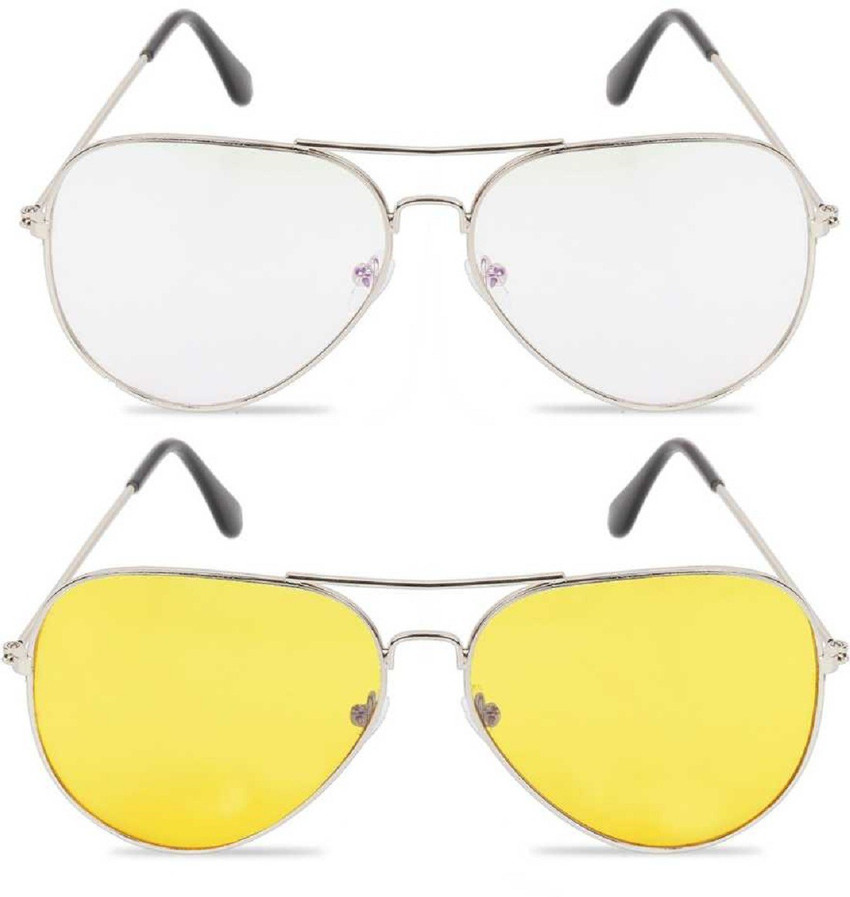 Yellow transparent aviator sunglasses outlet