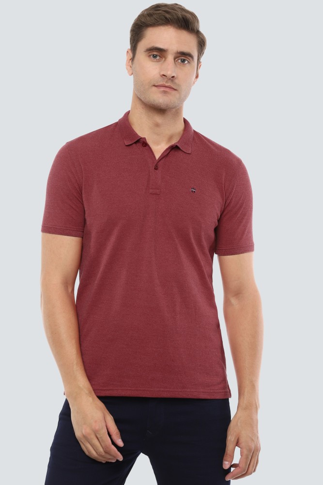 Buy Louis Philippe Sport Men Red Solid Polo Collar T Shirt