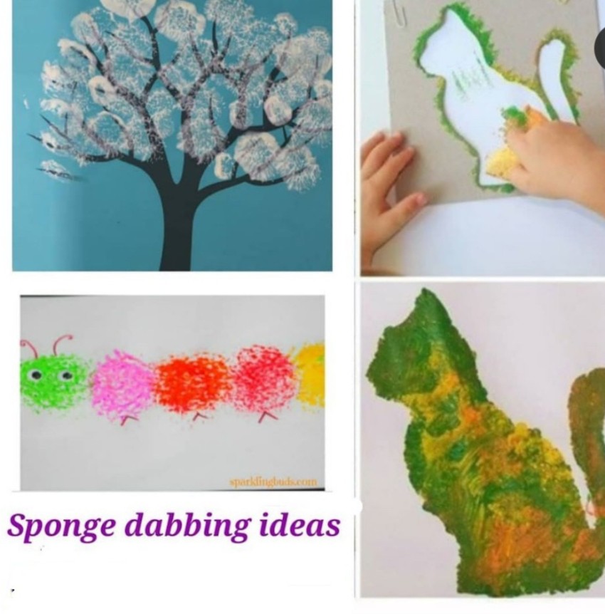 Pehrovin Toddler Art Kit with kids apron, sponge dabbers, sponge