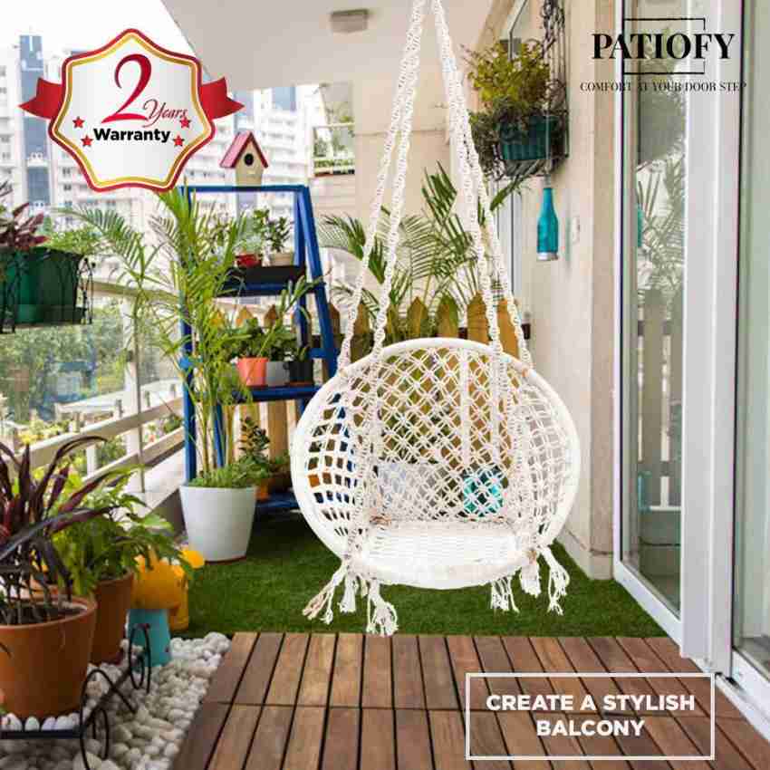 Flipkart Perfect Homes Studio Premium Square Shape Swing for Adults / Jhula  Indoor / Hanging Swing for Adult Polyester Large Swing (White, Silver,  DIY(Do-It-Yourself)) - Price History