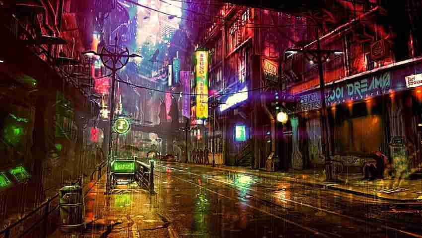 HSA Prints night artwork futuristic city cyberpunk wallpaper  preview2.jpg(Popular Background) Poster Matte Finish Paper Print 12 x18  Inch (Multicolor) P-0243 Price in India - Buy HSA Prints night artwork  futuristic city cyberpunk
