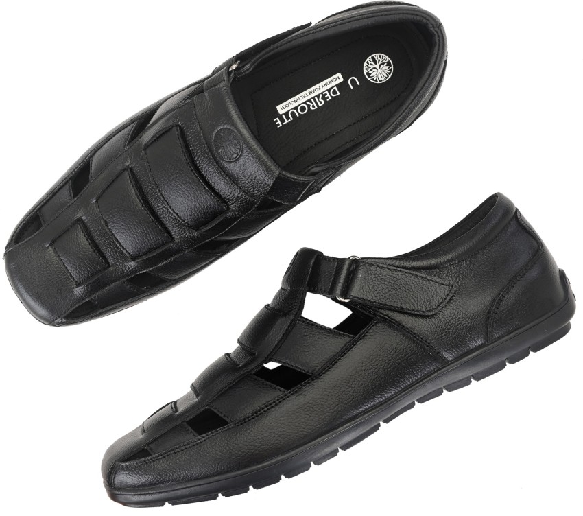 UNDERROUTE Memory Foam Men Black Sandals Buy UNDERROUTE Memory