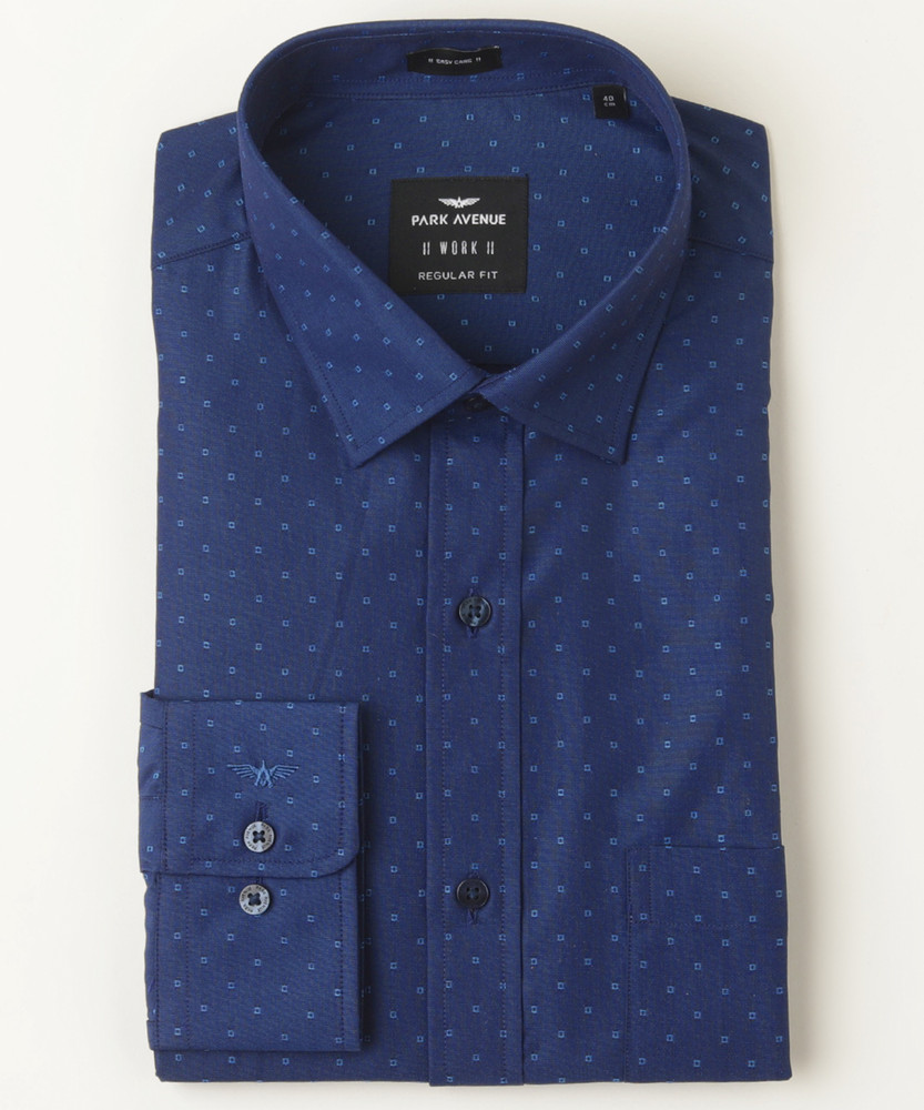 PARK AVENUE Men Self Design Formal Dark Blue Shirt Buy PARK