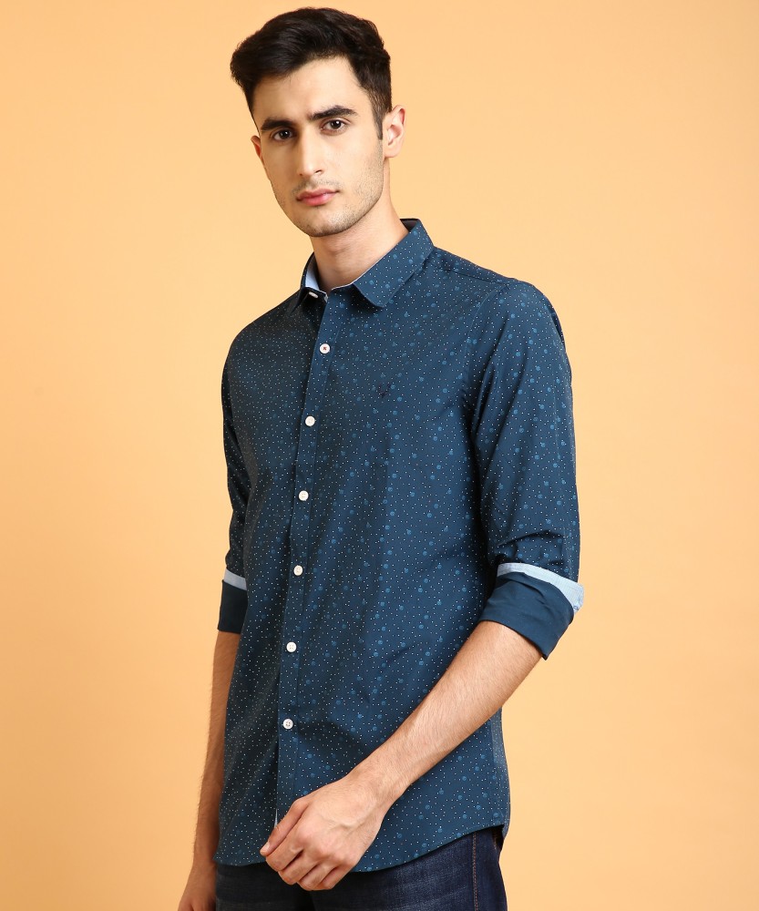 Allen Solly Men Printed Casual Blue Shirt - Buy Allen Solly Men