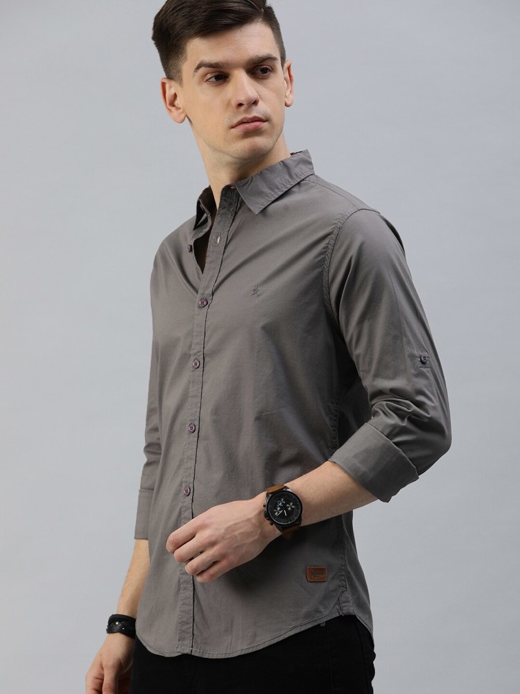 Roadster Men Washed Casual Grey Shirt