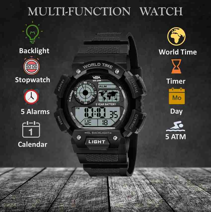 Digital world best sale time watch