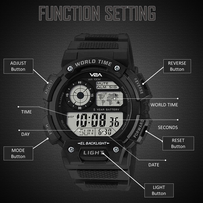 World time watch sales digital