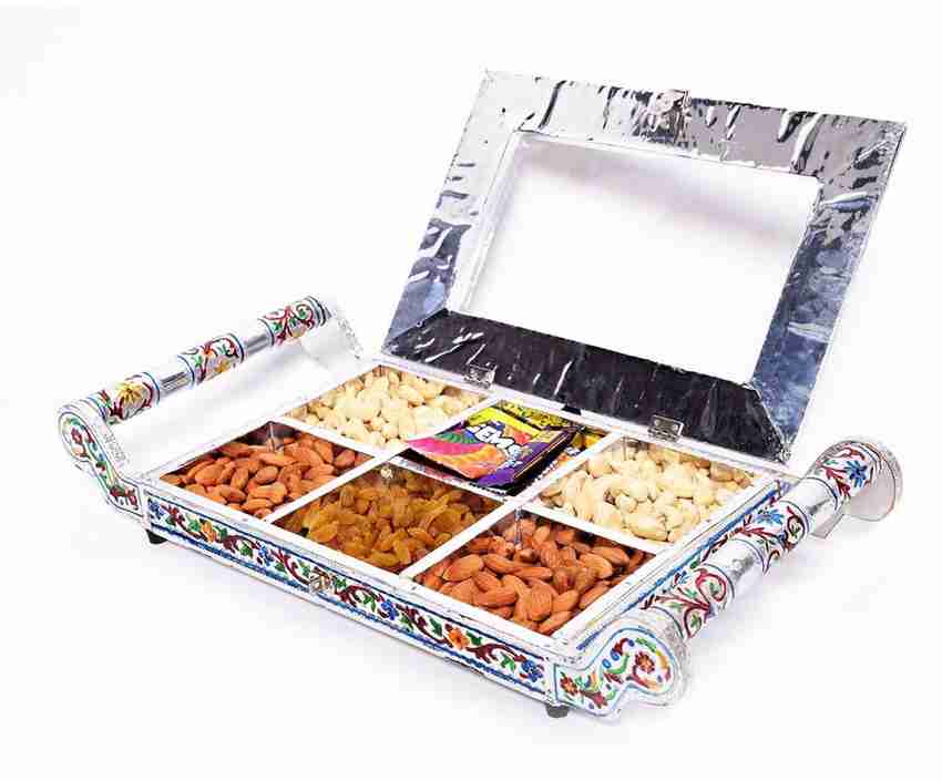 EuroCryastal Wooden Colorful Mina Dual Handle Six Partition Dry