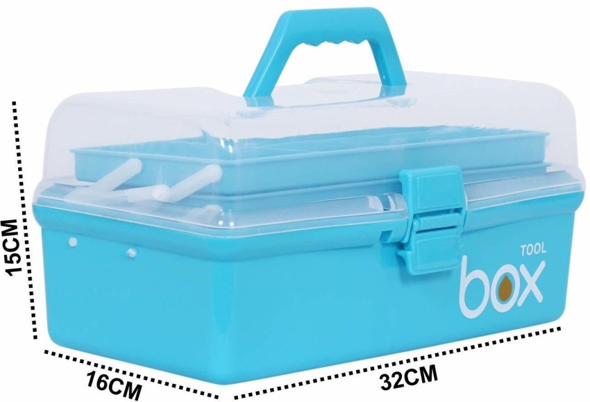 MAAUVTOR Tool Box Three-Layer Clear Plastic Storage Box/Medicine