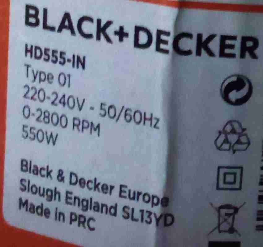 Buy Black+Decker 13mm 550W Variable Speed Hammer Drill, HD555