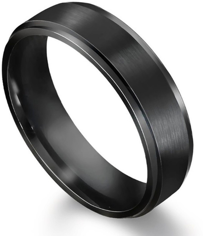 Smooth Black Breathable Silicone Ring Band for Men and Women