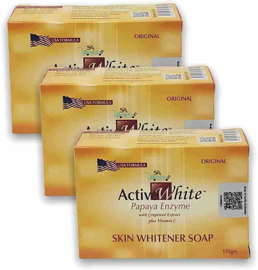 SA Deals Active White Papaya Skin whitening soap Pack Of 3 135g