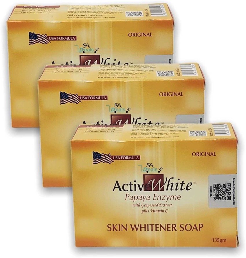 SA Deals Active White Papaya Skin whitening soap Pack Of 3