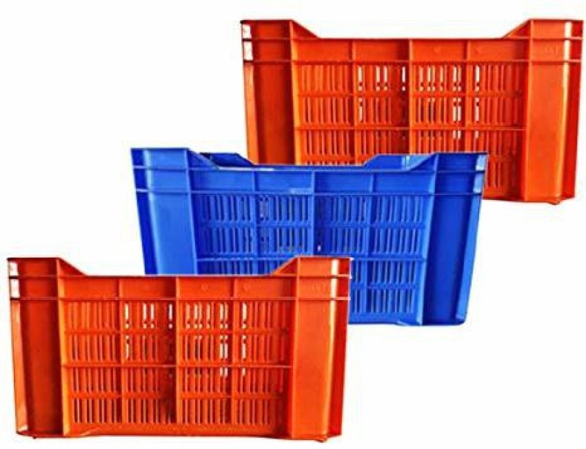 DeoDap Plastic Plastic Multiple Size Cane Fruit Baskets (3 Size