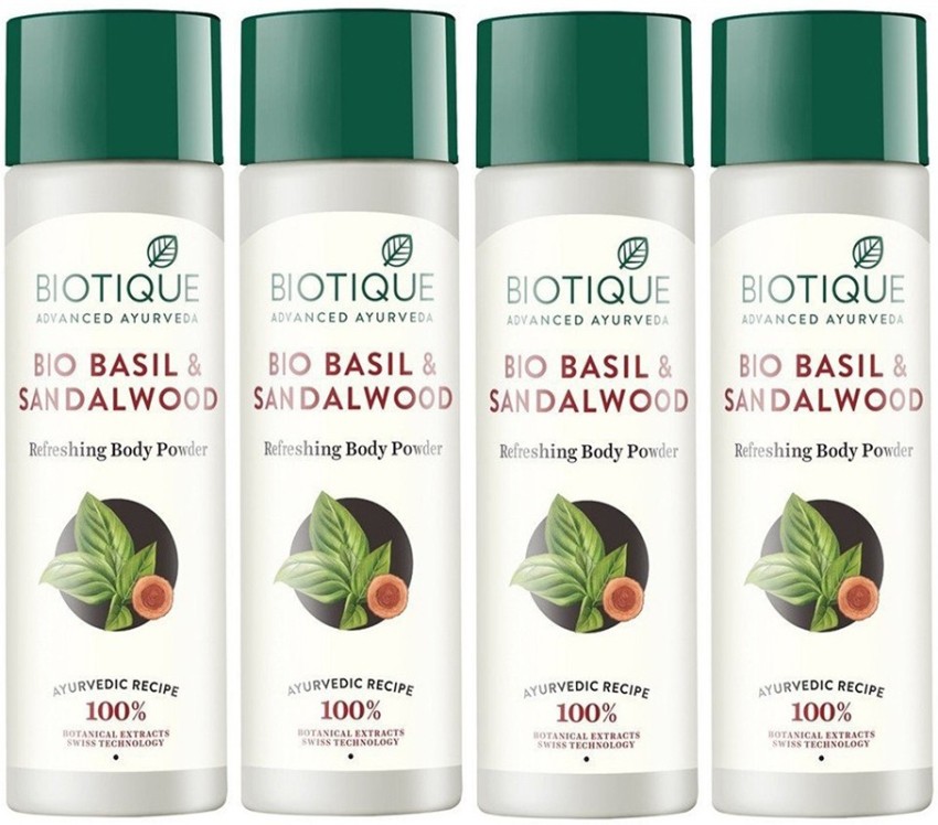 BIOTIQUE Pack of 4 Bio Basil and Sandalwood Refreshing Body Powder