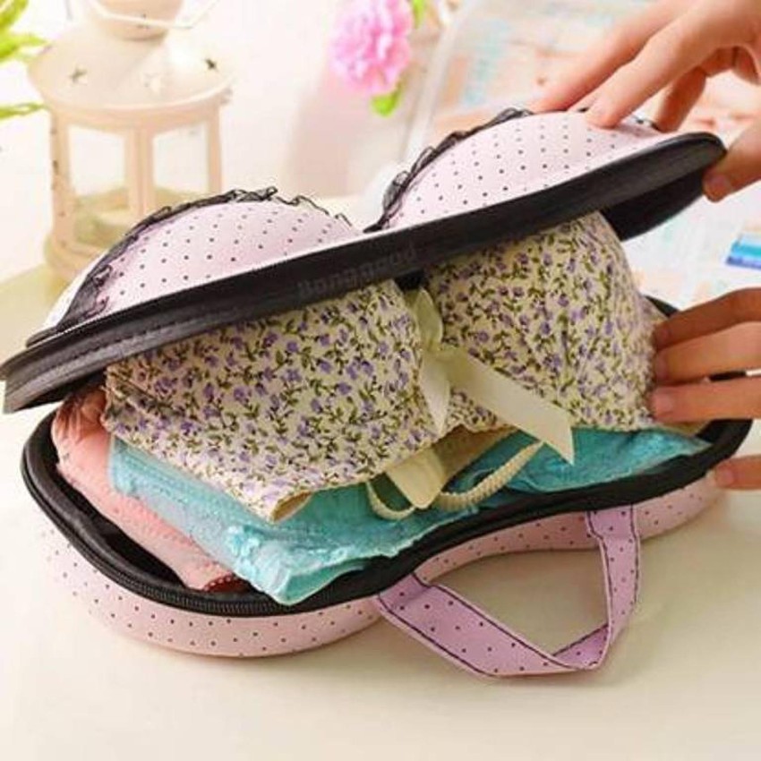 Eopzo Women's Underwear Case Travel Portable Storage Bag Box Protect Bra  Panty Lingerie Organizer Multi - Price in India