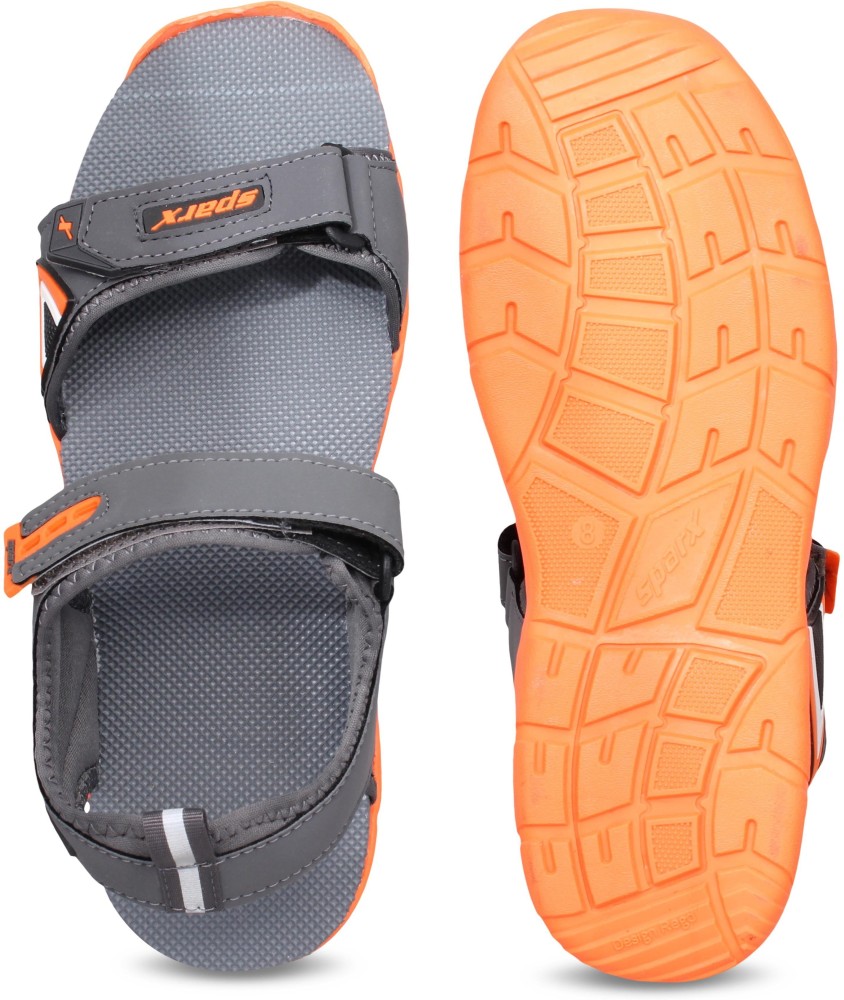 Sparx Men SS 473 Grey Orange Casual Sandal