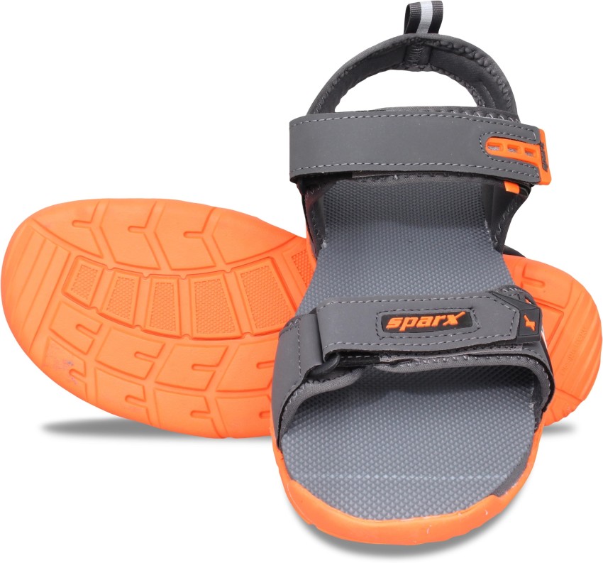 Sparx Men SS 473 Grey Orange Casual Sandal