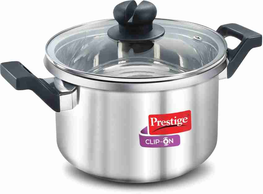 Prestige Clip on Mini with Glass Lid Accessory 3 L Outer Lid Induction Bottom Pressure Cooker