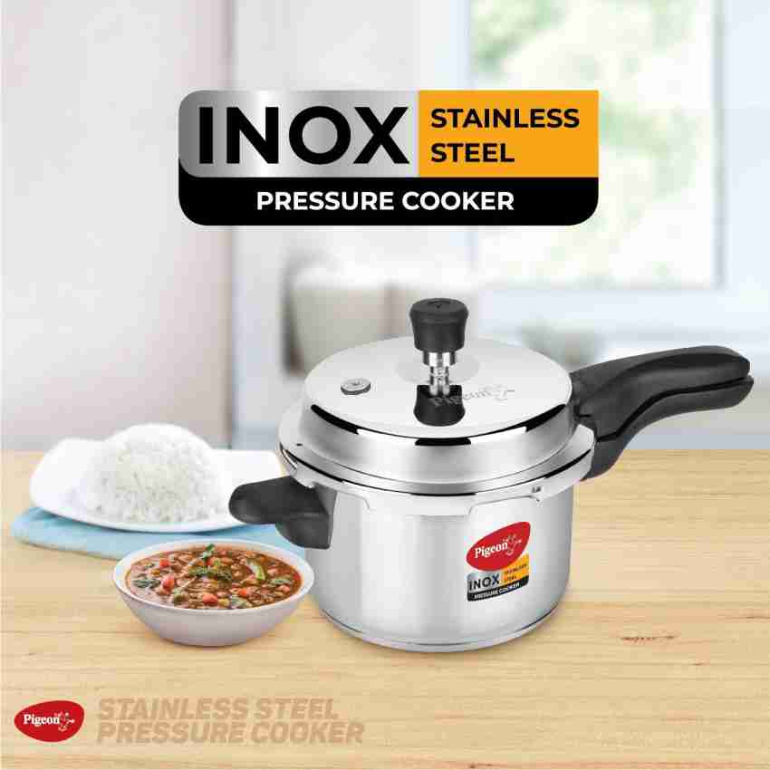 Pigeon Pressure Cooker 3 Quart Inox Stainless Steel Outer Lid Induction  Base Cook Delicious Food in Less Time 3 Liter 