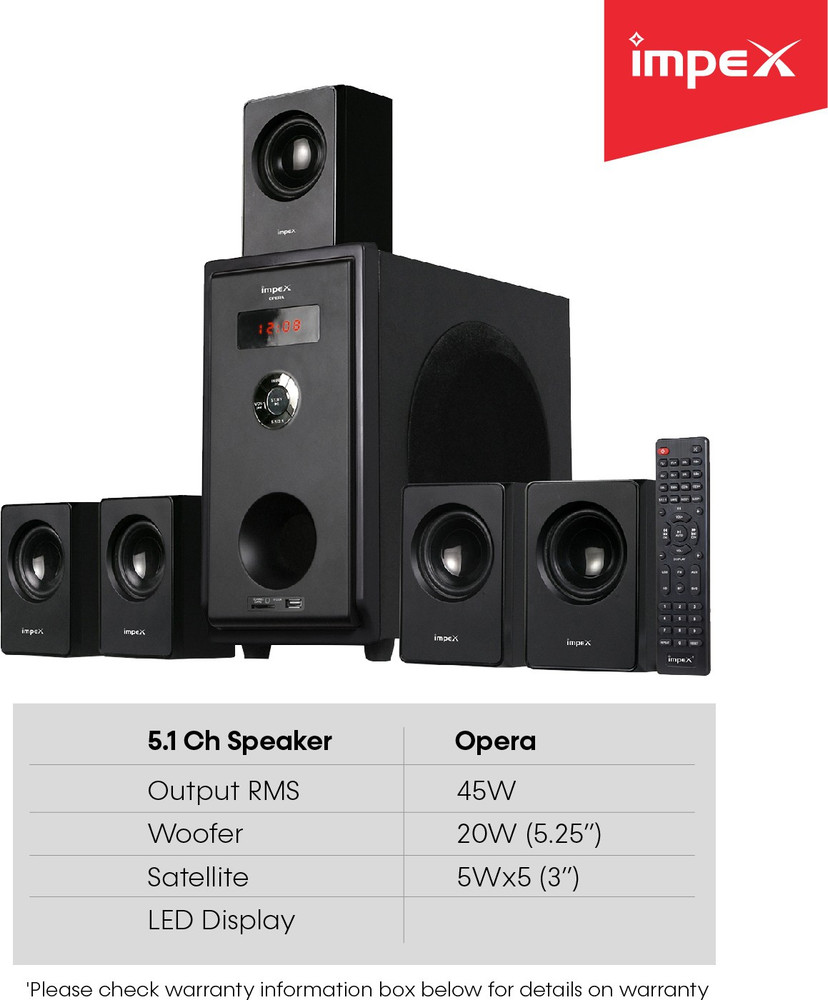 Buy IMPEX OPERA 45 W Bluetooth Home Theatre Online from Flipkart