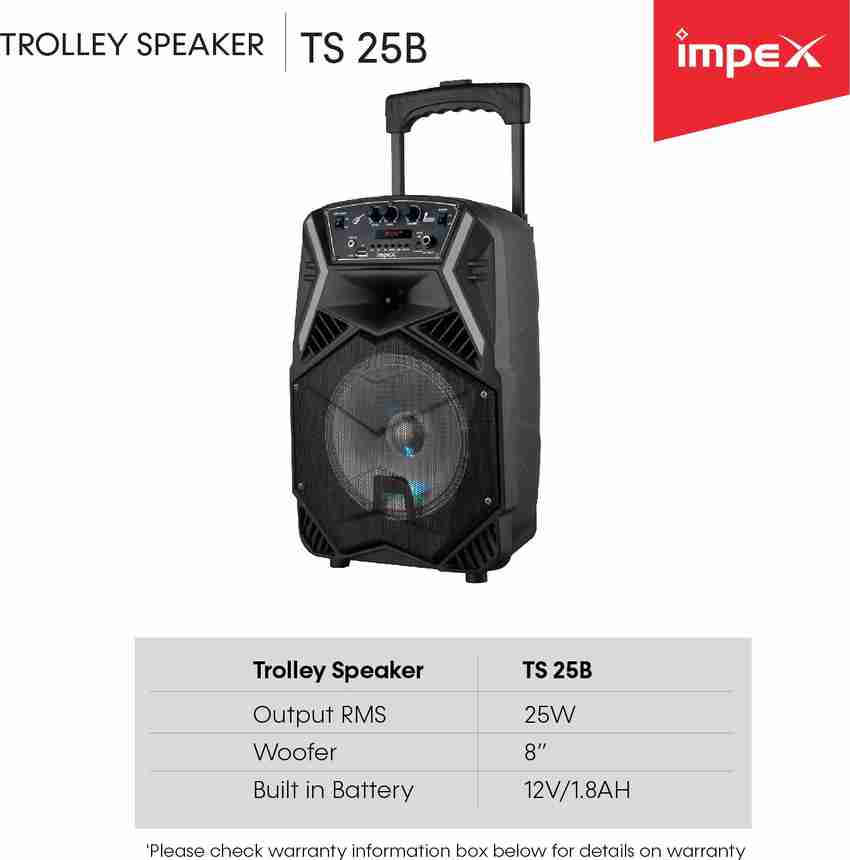 Impex trolley speaker ts25b price best sale