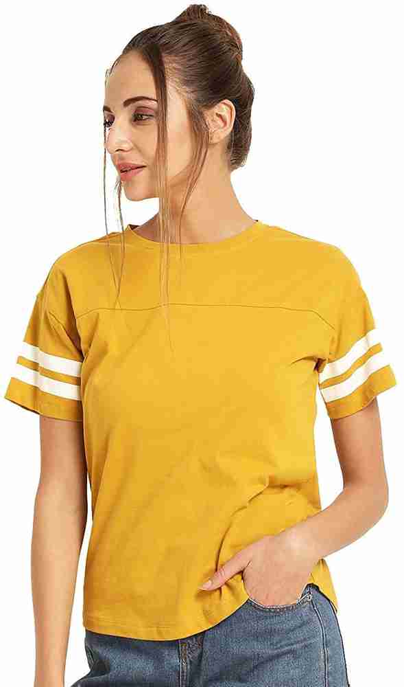 FAB COLLECTION Colorblock Women Round Neck Yellow T Shirt Buy FAB COLLECTION Colorblock Women Round Neck Yellow T Shirt Online at Best Prices in India Flipkart