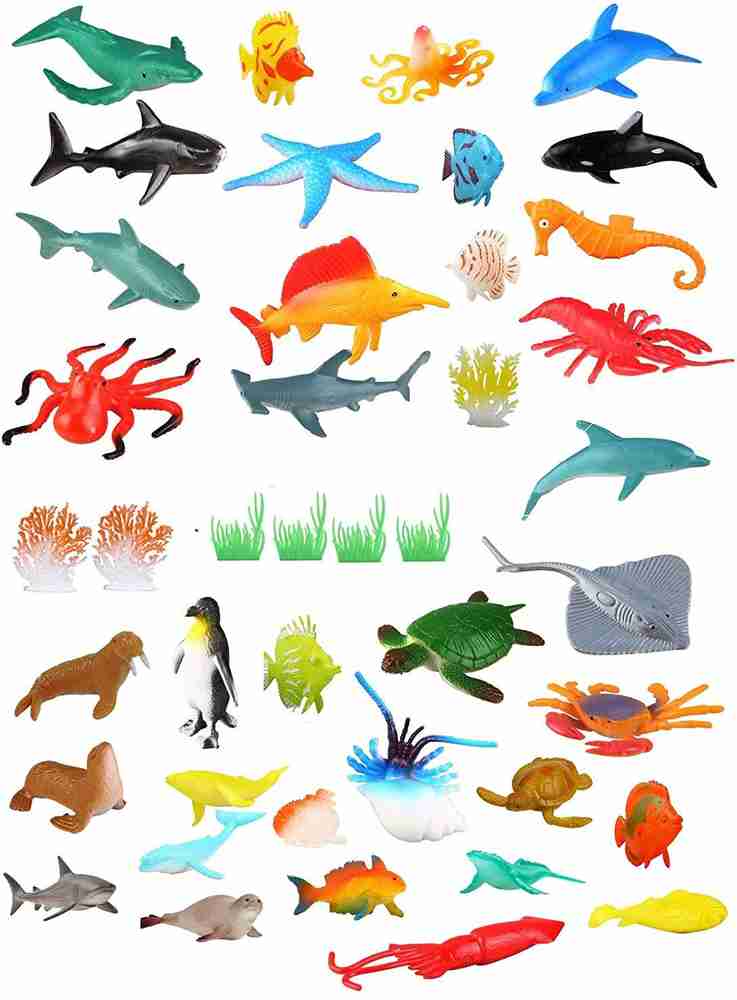 Zvezda 40 Pieces Sea Water World Aquatic Animal Fishes and Plants