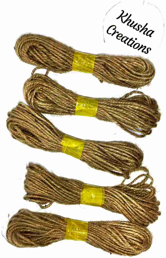 KHUSHA CREATIONS Set of 5 Jute ropes for DIY arts Home Decoration Garden Decoration School college projects Craft Wall hanging Set of 5 Jute ropes for DIY arts