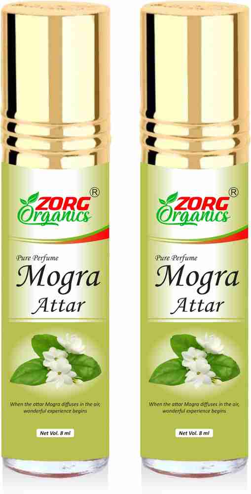 Zorg Organics Mogra Attar Perfume For Unisex Pure Natural Undiluted Non Alcoholic 8 ml Herbal Attar Pack of 2 Herbal Attar