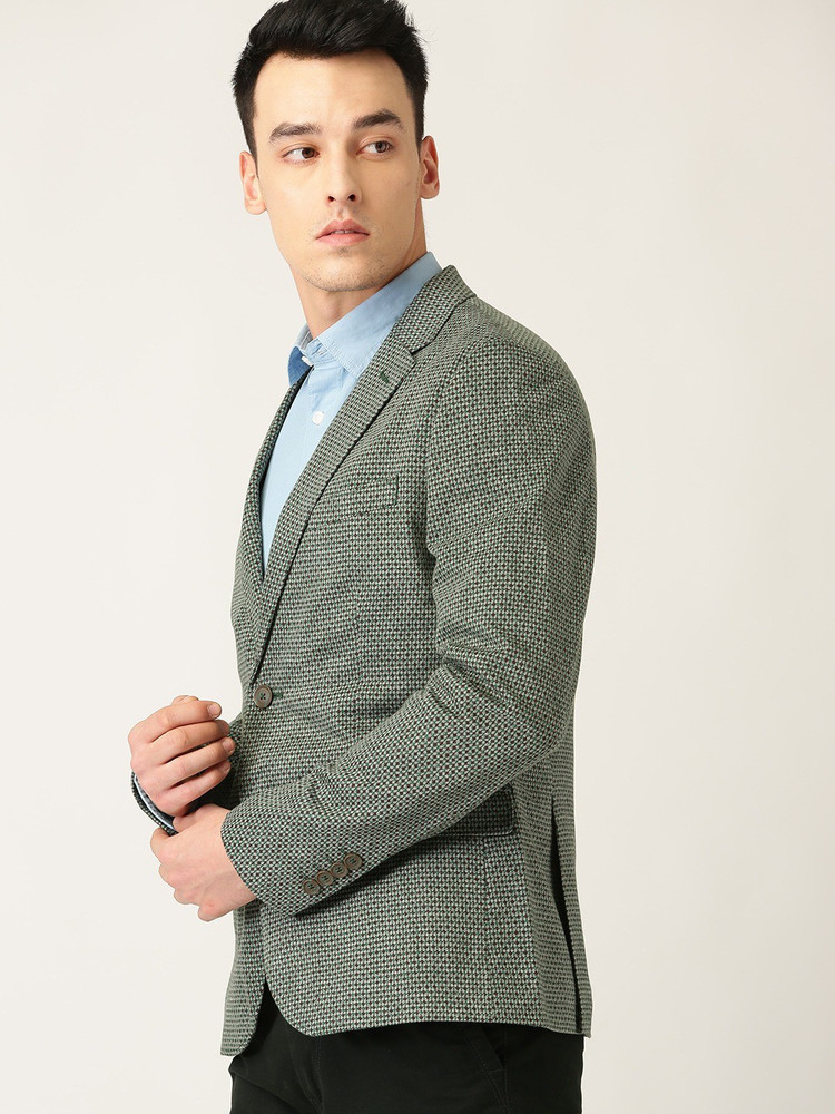 United Colors of Benetton Self Design Single Breasted Casual Men
