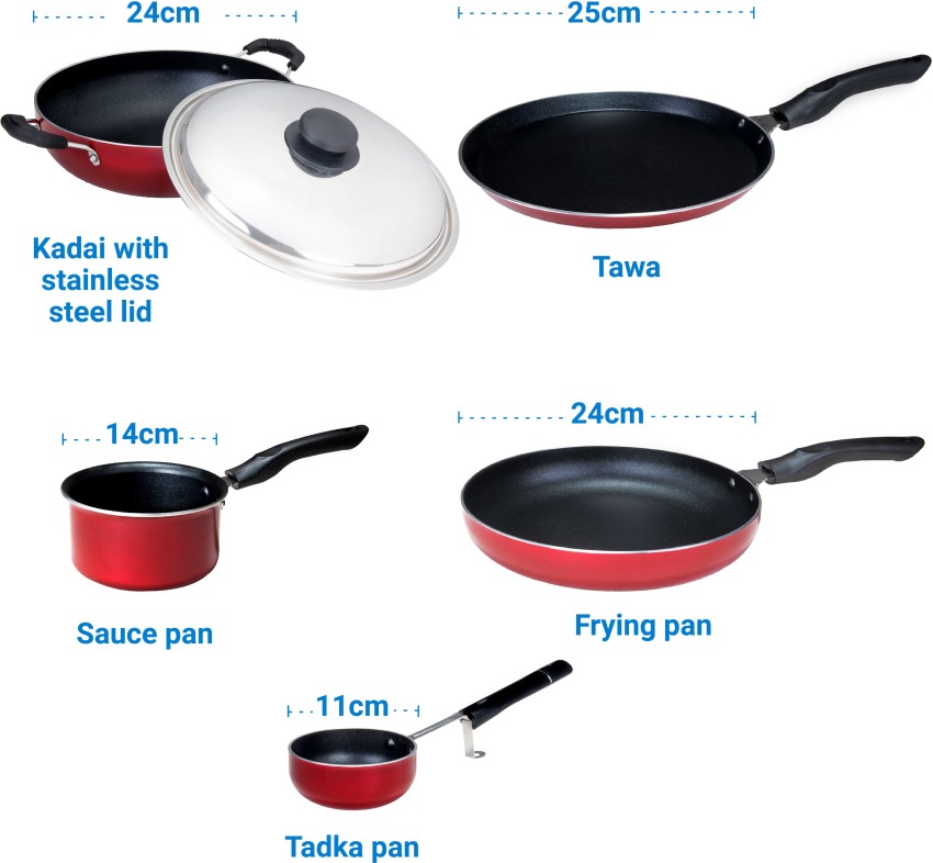 Flipkart SmartBuy Tawa and Fry Pan with Steel Lid Non-Stick Coated