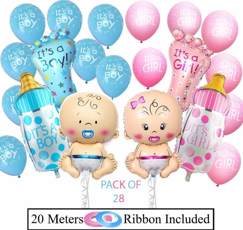 DECOR MY PARTY Printed it's a Girl Or Boy Balloons Combo For Baby Girl Or  Boy Arrival Decorations / Baby Shower Party Decoration/ Baby shower  Decoration items Balloon - Balloon 