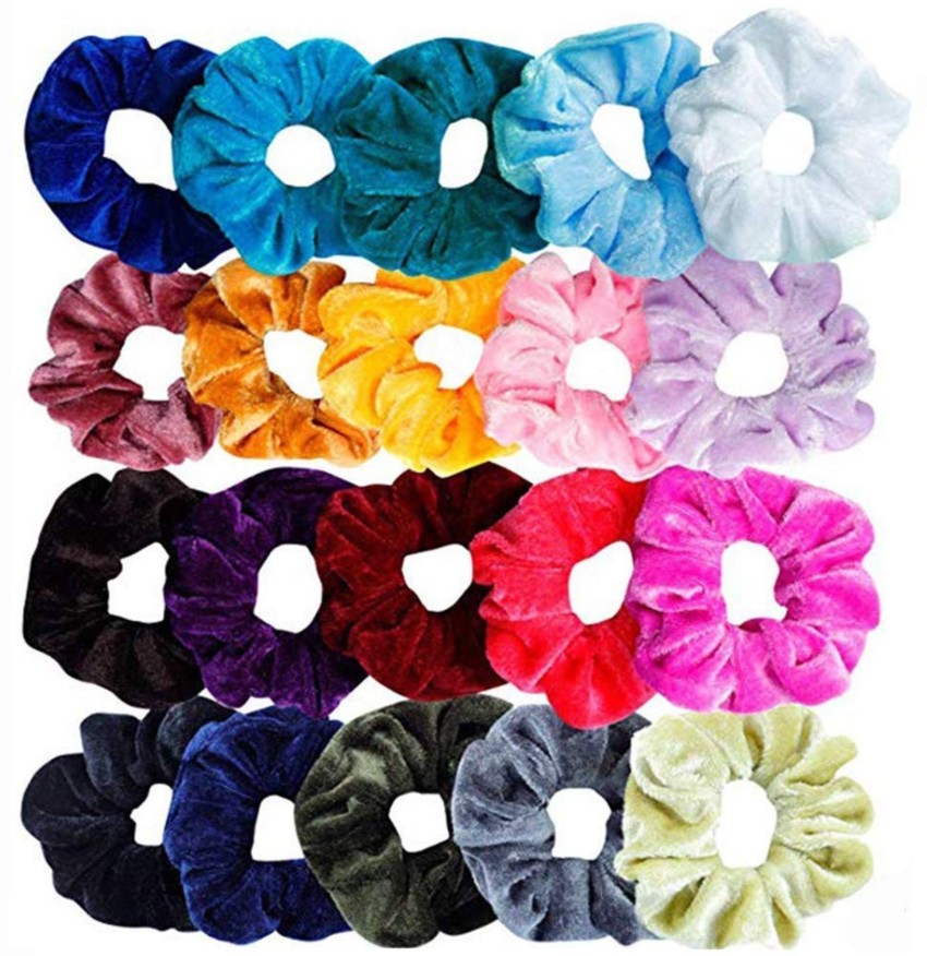 Trendy 40Pcs Colorful Velvet Hair Scrunchies Set Elastic Hair Bobbles for  Ponytail Holder Strong Hold Hair Accessories Ropes Scrunchie for Women  Solid Color Traceless Hair Bands Hair Band Price in India 