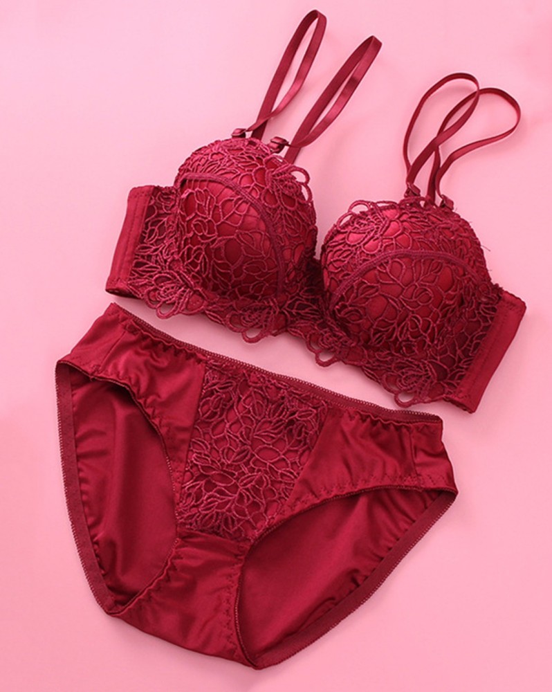 Buy online Maroon Solid Lace Bralette Bra from lingerie for Women by Clovia  for ₹379 at 71% off