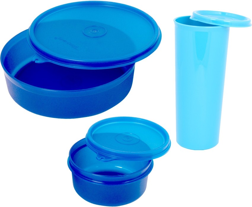  Tupperware Men's Plastic Cosmo Lunch Set (Black, Blue