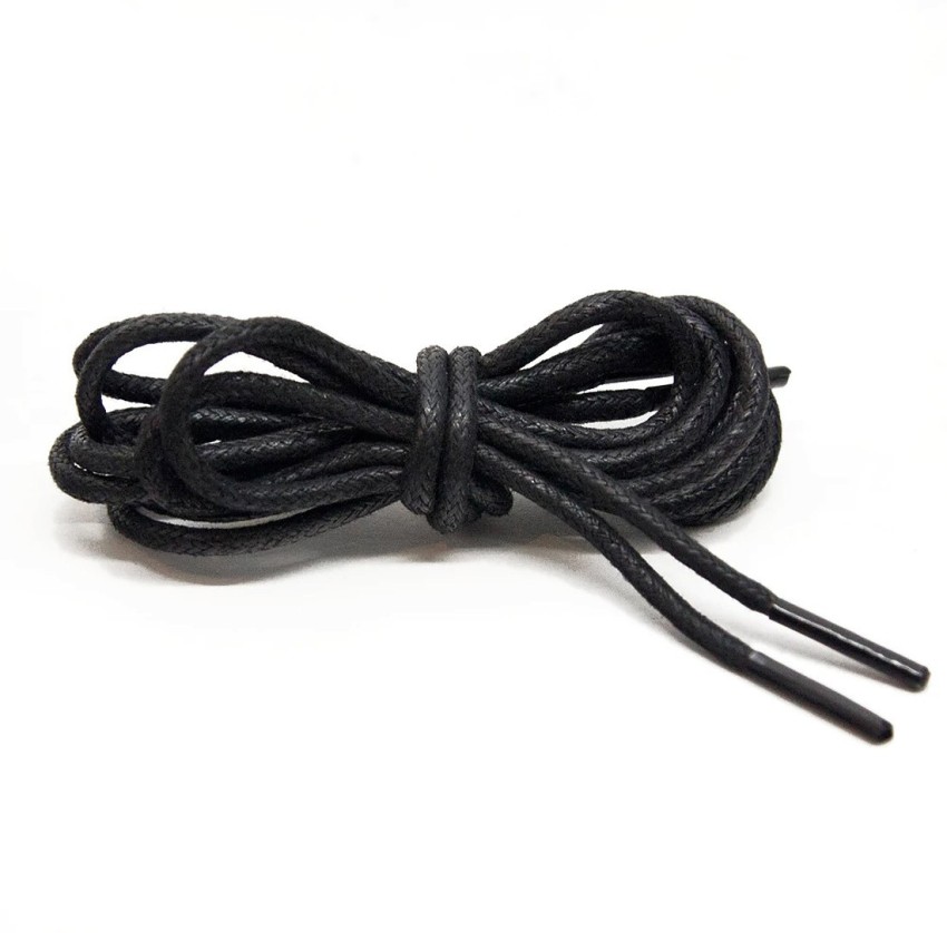 Thick Round Athletic Shoelaces 2 Pair Pack Black 72 inch