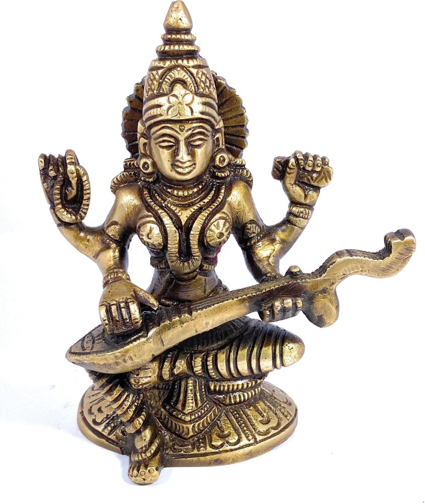 12 Maa Saraswati Brass Statue - Hindu Goddess Brass Idol