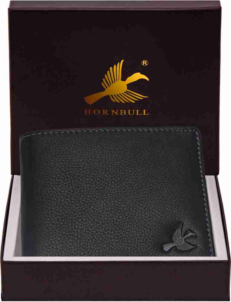 HORNBULL Men Black Genuine Leather Wallet BLACK Price in India