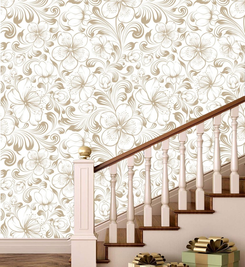 VI COLLECTIONS Rose Flower Damask in Beige Background Elegant Look Self  Adhesive Wallpaper 200 cm by 45 cm  Amazonin Home Improvement