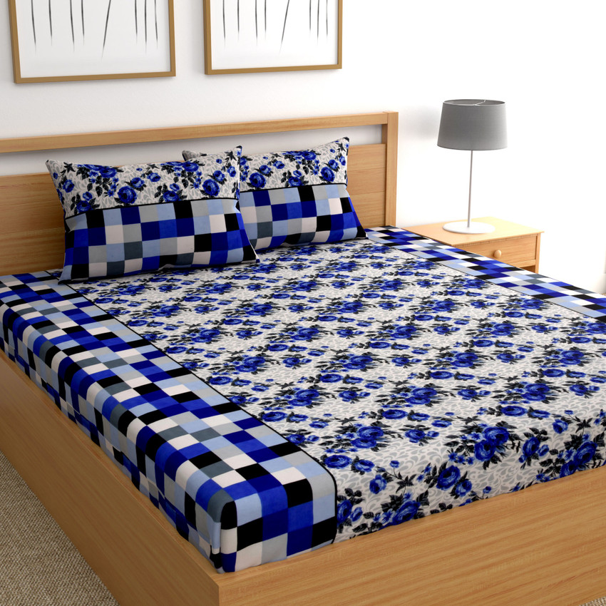 Flipkart SmartBuy 140 TC Microfiber Double Geometric Flat Bedsheet
