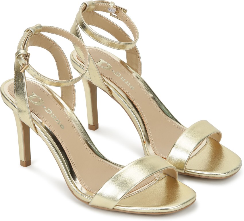 Gold outlet stiletto sandals