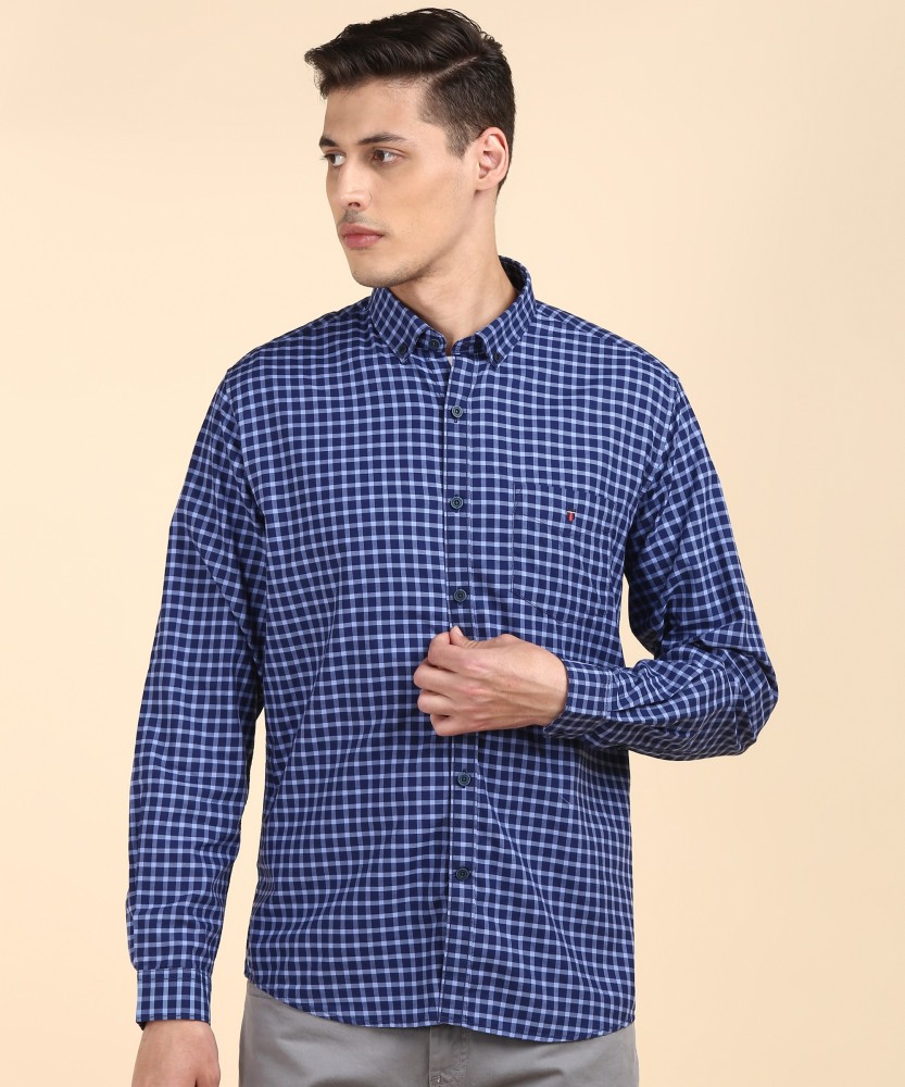 Louis Philippe Sport Men Checkered Casual Blue Shirt - Buy Louis