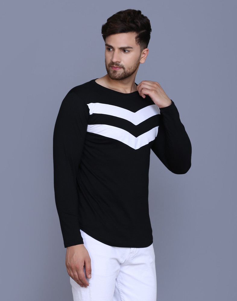 Black and white striped t shirt flipkart best sale
