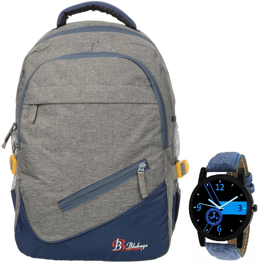 Flipkart blubags Bag 30 liters Grey Color School College Backpack School Bag School Bag