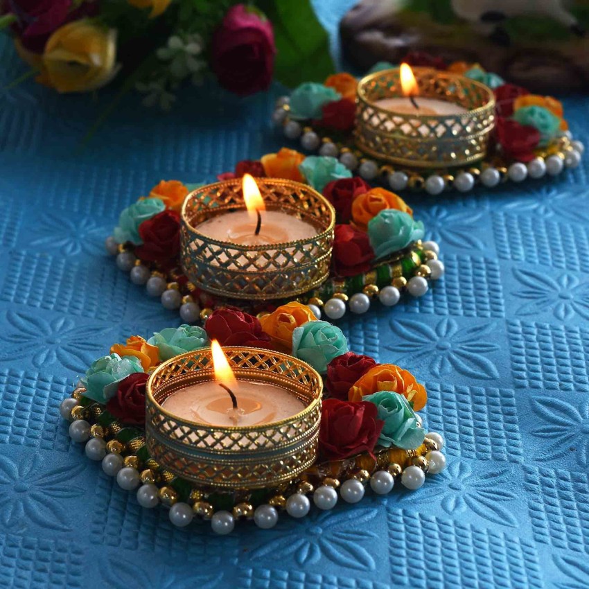 LINE 'N' CURVES Home Decor Diwali Decoration Diya for Puja/ Square